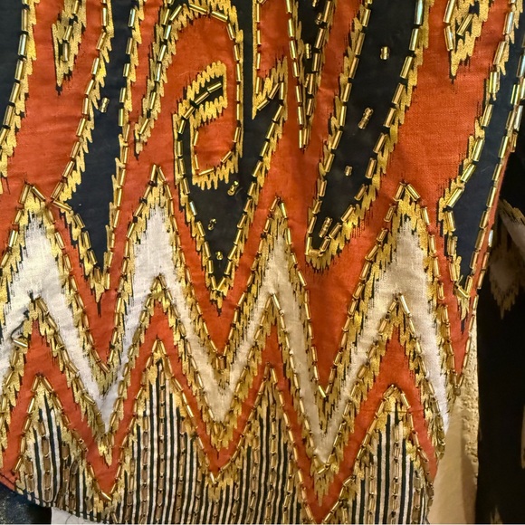 Vintage Ana Mori Beaded Batik Crop Jacket/Bolero Sz M - Picture 8 of 10